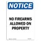 Signmission OSHA Notice Sign, 5" Height, NOTICE No Firearms Allowed On Property Sign, Portrait OS-NS-D-35-V-16104 - alternate 1